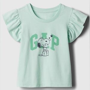 GAP Kids Light Green Snoopy Tee 3T